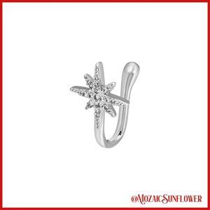 3mm Silver Sparkling Star Nose Cuff